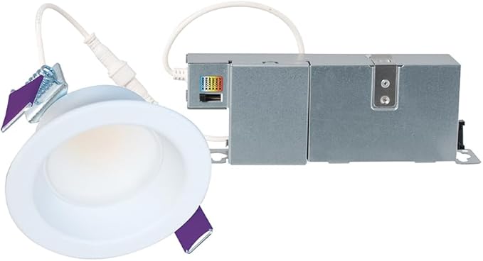 HALO LCR 2 in Regressed Canless LED Downlight, 10W, Indoor Outdoor, Dimmable, 6 Selectable Color Temperature, 800 Lumens, Wet Location, IC Rated, Matte White Shower Ceiling Light - LCR208RD9FSE020