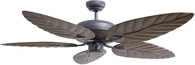 Design House 154104 Martinique 52-Inch Decorative Indoor/Outdoor Ceiling Fan with Leaf Blades, Oil Rubbed Bronze