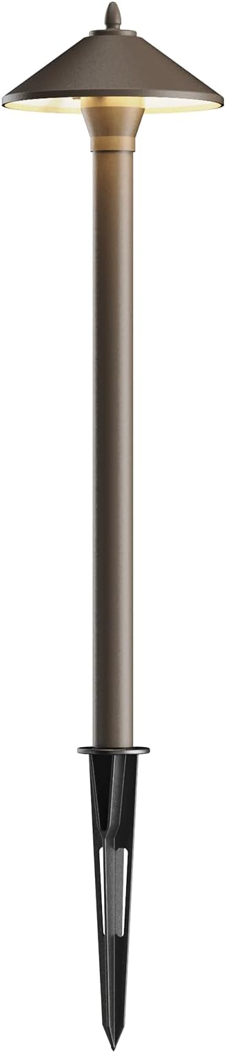 GOODSMANN Landscape Lighting Low Voltage Outdoor Path Lights Halogen Pathway Light Wired 10W 25 Lumen 2700K Warm White Metal 12V AC Bronze Electric Sidewalk Walkway Light with Cable Connector