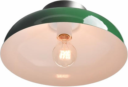 DIRYZON Modern Green Ceiling Light, Macarons Kitchen Lighting Fixtures, Industrial Metal 12-Inch Bedroom Ceiling Light