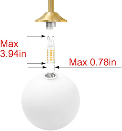 Modern Brushed Brass Bathroom Light Fixtures, Elegant Gold 4-Lights Vanity Light Fixtures, Milky White Globe Glass Shade Vanity Light over Mirror, Wall Sconces for Bathroom Dressing Table Bedroom