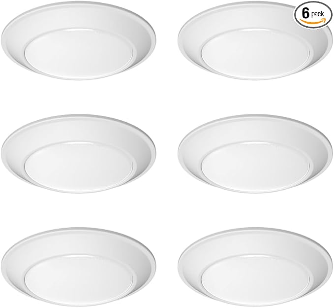Juno JSBT 6-Inch SlimBasics Tapered Disk Downlight, 3000K, White (6 Pack)