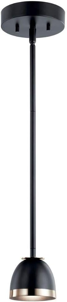 Kichler Baland 4 Inch 1 Light Mini Pendant in Black and Polished Nickel
