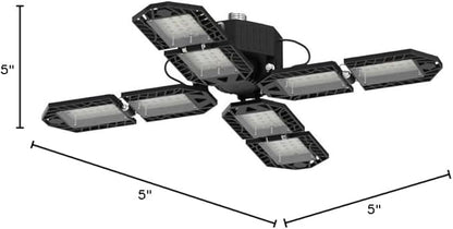 Aoretic LED Garage Lights Bulb 8 Panels 2 Pack -200W, 20000LM 6500K Led Shop Light with 8 Deformable Panels, Basement Barn Light Garage Ceiling Lights