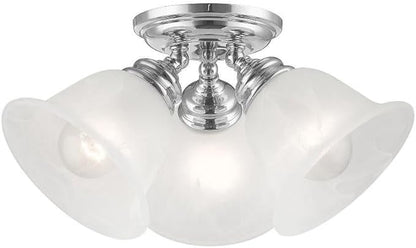 Livex Lighting 1358-05 Essex 3-Light Ceiling Mount, Chrome