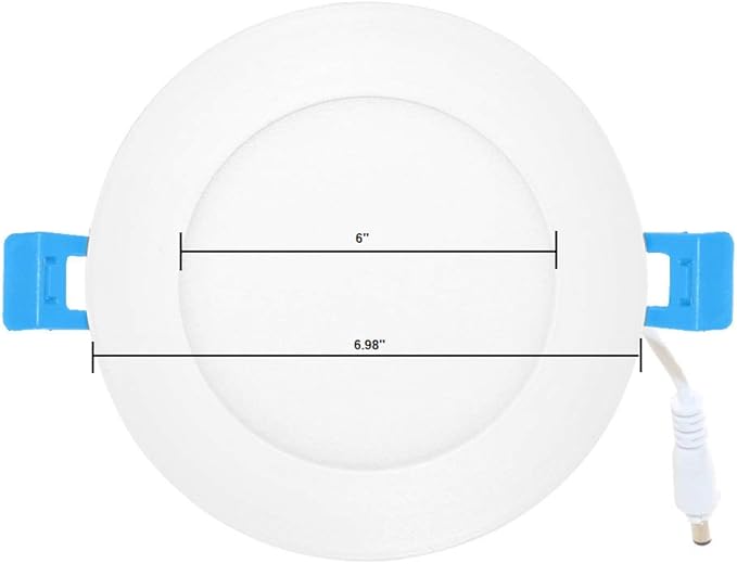Euri Lighting DLC6S-2050e Ultra-Slim Dimmable 6" Circlular Downlight, 12W (100W Equal), 900lm, 5000K (Cool White), IC Rated, No Housing Required, E-Star & ETL Listed