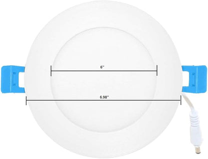 Euri Lighting DLC6S-2050e Ultra-Slim Dimmable 6" Circlular Downlight, 12W (100W Equal), 900lm, 5000K (Cool White), IC Rated, No Housing Required, E-Star & ETL Listed