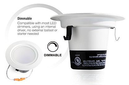 TORCHSTAR 4 inch Dimmable Recessed LED Downlight, 10W (85W Equivalent), Energy Star, 2700K Soft White, 850lm, Retrofit LED Recessed Lighting Fixture, 5 Years Warranty