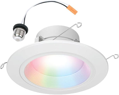 HALO 5/6 in Smart Wi-Fi Recessed LED Downlight Connected by WiZ Pro with SpaceSense Motion Detection, Dimmable, Full Color Changing, 600 Lumens, Wet Rated Ceiling Light - RL56069WZRGBWWHR