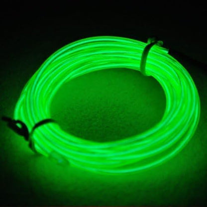 lychee 9ft EL Wire Neon Glowing Strobing Electroluminescent Light El Wire w/Battery Pack for Parties, Halloween Decoration (Green)