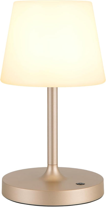 Kakanuo Champagne Gold Shower Lamp Waterproof, Rechargeable Cordless Lamp with 4000mAh Battery, Touch Dimmable Table Lamp for Outdoor, Kitchen, Bathroom, Camping, Patio, IP54