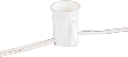Novelty Lights 12.5 Foot String Light Set - Indoor/Outdoor Stringer for Christmas, Wedding Decor, Patios, & More - C9/E17 Intermediate Base (White Wire, 6" Spacing)