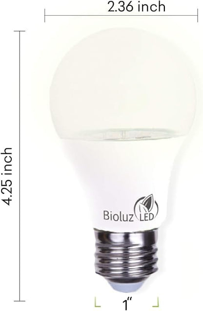 Bioluz LED Full Spectrum Grow Light Bulbs for Indoor Plants, A19 9W LED Bulbs Indoor Outdoor Energy-Efficient 3000K Soft White Plant Light Bulbs FCC RoHS Compliant UL Listed