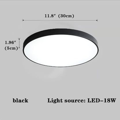 LED Ceiling Light Fixture,12 Inch Modern Round Recessed Ceiling Lights, Dimmable Light,Black 18W Close to Ceiling Lighting Flush Mount Living Room Bedroom,3000K-6000K
