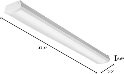 Lithonia Lighting 4 Foot LED Light Fixture, Low-Profile LED Wraparound Flush Mount Ceiling Light, 3000K Warm White, 120V, 48-Inch (FMLWL 48 830)