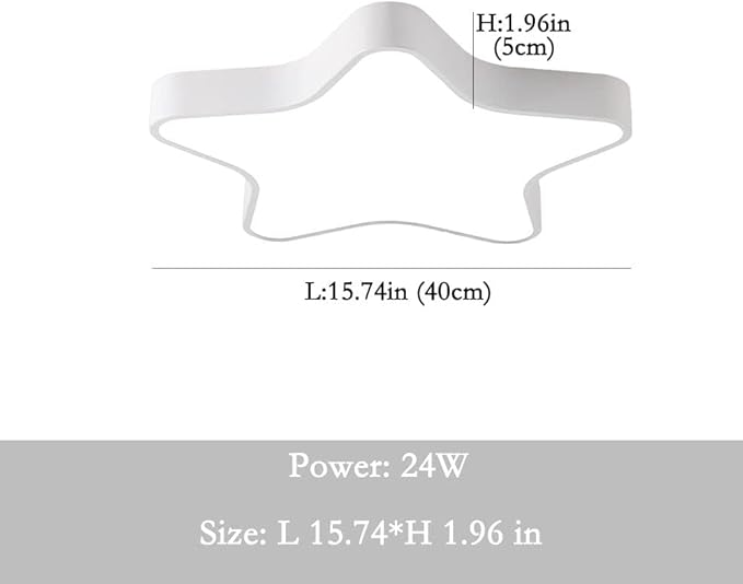 LED Ceiling Light Fixture, Modern Pentagram Recessed Ceiling Lights, 3000K-6000K Dimmable Light, Close to Lighting Flush Mount Living Room Pendant Lamps (White, 16inch)