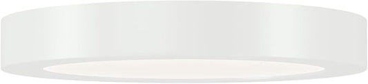 KICHLER Ara 5.32" Modern Minimal Round LED Downlight in White, for Wet Indoor Locations, Supplemental Lighting, Integrated LED, Edge-Lit Technology, 750 Lumens, Dimmable to 10%, 53005WH30
