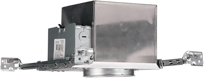 Juno 4 Inch Incandescent Ceiling Light Housing for New Construction, IC Rated Recessed Light, Adjustable Bar Hangers, Damp Location UL Listed Can Lighting, Includes Push-in Electrical Connectors