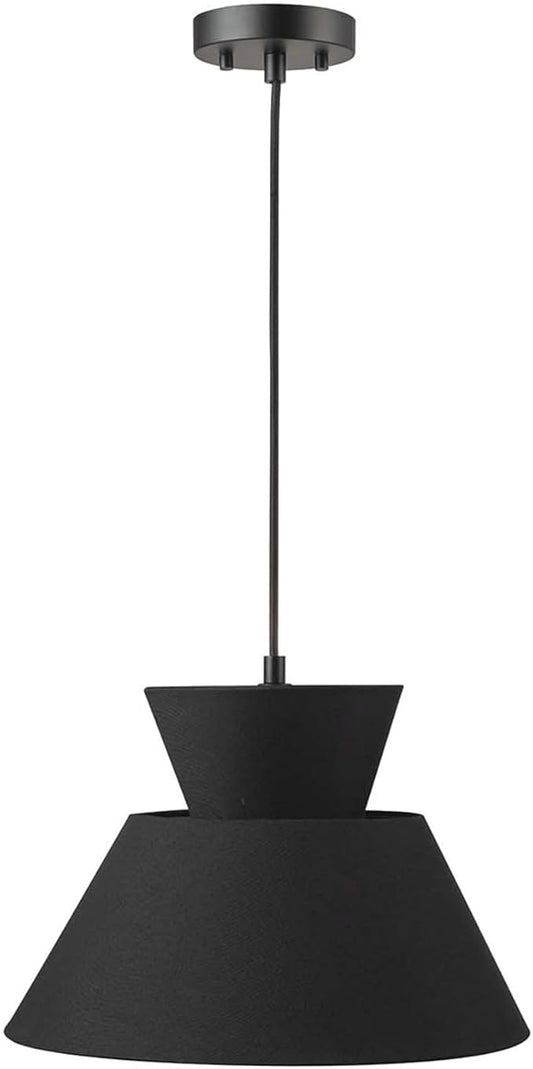 GLOBE Electric 65778 Madison 2-Light Chandelier, Black Fabric Shade, Bulb Not Included