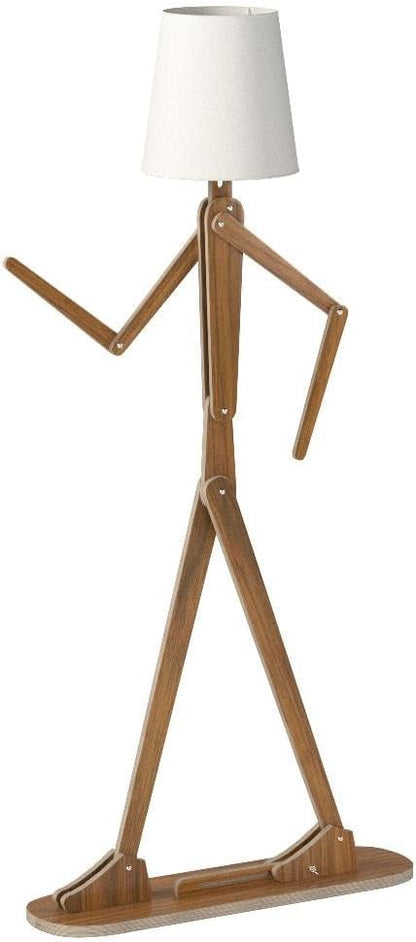 Cool Tall Floor Lamp Decorative Reading Standing Wood Swing Arm Wood Lighting for Corner Kids Boys Girls Bedroom Living Room Home Improvement Office Farmhouse - with LED Bulb (Walnut)
