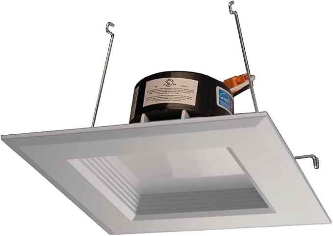 NICOR Lighting 5 inch White Square LED Recessed Downlight in 3000K (DQR5-10-120-3K-WH-BF)