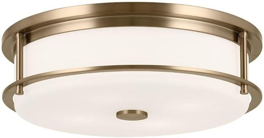 Kichler Brit 52597CPZ Flush Mount 4-Light 18˝ with Satin Etched Cased Opal Glass in Champagne Bronze