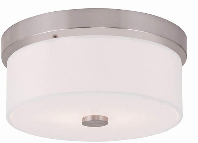 Livex Lighting 50862-91 Meridian 2-Light Ceiling Mount, Brushed Nickel