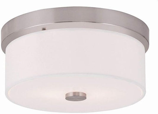 Livex Lighting 50862-91 Meridian 2-Light Ceiling Mount, Brushed Nickel