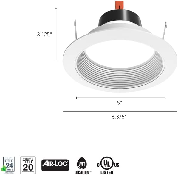 Juno 5 Inch LED Recessed Lighting, G4 Series Retrofit LED Downlight, Ceiling Light for Kitchen or Shower, 700 Lumens, 3000K Warm White, Wet Location Rated, Dimmable, Baffle Trim