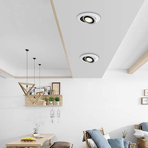 2 Inch Eyeball Gimbal LED Recessed Lighting Dimmable Downlight, 3W (35W Halogen Equivalent) Adjustable Spotlight, 4000K Natural White, CRI80, Ceiling Light with LED Driver (4 Pack)