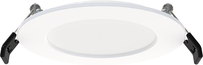RAB Lighting WFRL-Field-Adjustable Edge-Lit LED Downlight-Canless Wafer Design-Black/White Trim-5CCT Selectable 2700K-5000K-90 CRI-Wet Rated/Dimmable for Modern Ceilings (WFR34-4/BP -12 Pack)