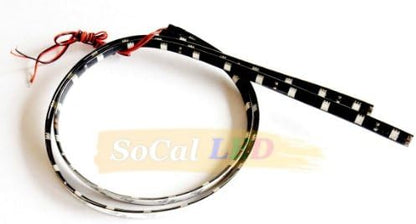 SOCAL-LED LIGHTING 60cm 24" Blue Flexible LED Strips High Power Bright 5050 12 SMD Car DRL Under Dash Accent Light, Waterproof, Cuttable, Pack of 2