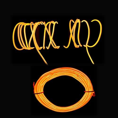 5m Orange neon Wire Flash Electroluminescence, Cutting El Wire,Used for DIY Design, Various Holiday Party Decoration. (Orange, 5m)