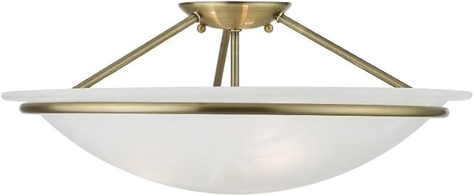 Livex Lighting 4825-07 Newburgh 3-Light Ceiling Mount, Bronze