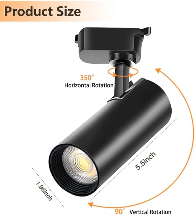 H Type LED Track Lighting Heads 2 Track Lights 6000K 10W 1200lm High Brightness Track Lighting System for Accent Lighting, Dimmable Ceiling Lights Spotlight Fixtures (No Track Rails)