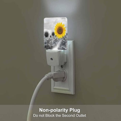 Sunflower Night Light Flowering Plant Leaves LED Night Lights Plug into Wall for Stairway Hallway Bedroom 0.5W Nightlight