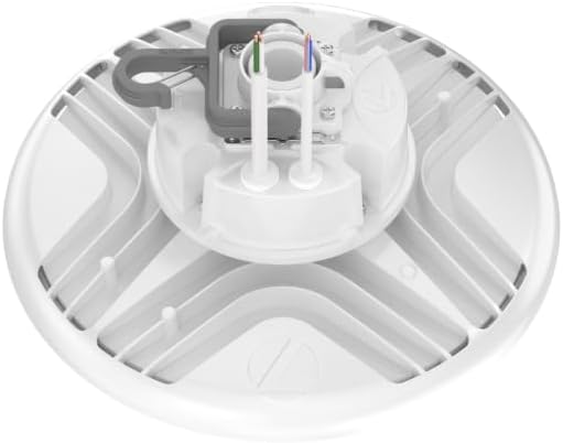 Lithonia Lighting REBL Round High Bay LED Light, 12,000/15,000/18,000 Adjustable Lumen Output, 3500K/4000K/5000K Switchable White Color Temperature, Work Light, UVOLT 120-347V, 12.2" x 7.5", White