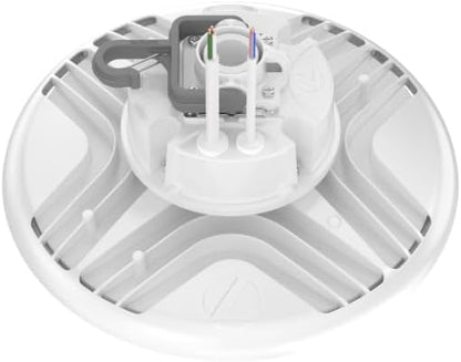 Lithonia Lighting REBL Round High Bay LED Light, 12,000/15,000/18,000 Adjustable Lumen Output, 3500K/4000K/5000K Switchable White Color Temperature, Work Light, UVOLT 120-347V, 12.2" x 7.5", White