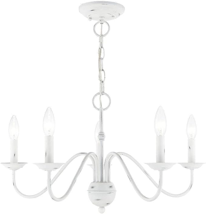 Livex Lighting 5 Lt Antique White Chandelier
