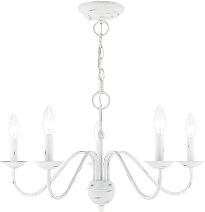 Livex Lighting 5 Lt Antique White Chandelier