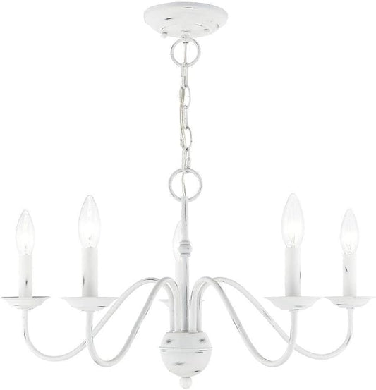 Livex Lighting 5 Lt Antique White Chandelier