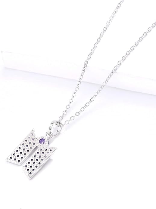 Army Necklace Bangtan Boys Pendant Merch 18K Gold Plated Cubic Zirconia Jewelry for Fans Gifts