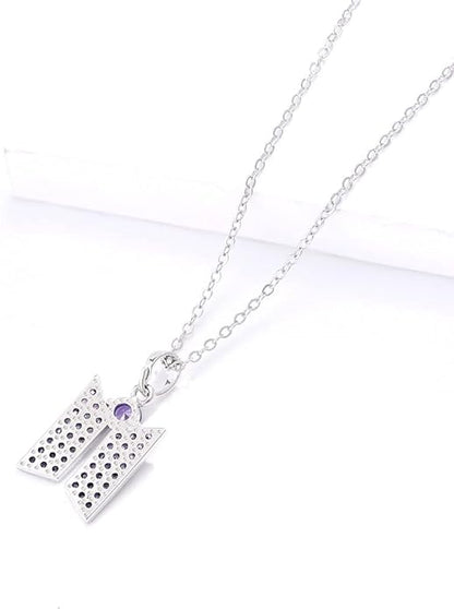 Army Necklace Bangtan Boys Pendant Merch 18K Gold Plated Cubic Zirconia Jewelry for Fans Gifts