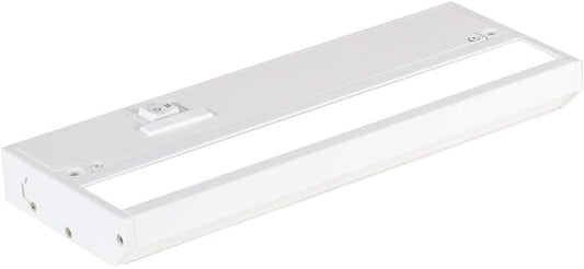 LED Under Cabinet Lighting Hardwired - 3CCT 9 Inch White Finish - Undercabinet Lights for Kitchen - Linkable Undercounter Dimmable Plug in Light or Hard Wired - Under Counter Fixture Direct Wire