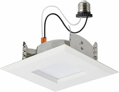 Satco LED Retrofit Downlight with Stepped Baffle, CCT Selectable 2700K/3000K/3500K/4000K/5000K, 4 Inch Square, White