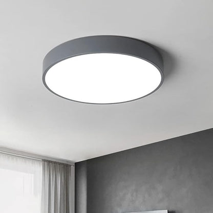 LED Ceiling Light Fixture,12 Inch Modern Round Recessed Ceiling Lights,3000K-6000K Ceiling Lamp Dimmable Light,Grey 18W Close to Ceiling Lighting Flush Mount Living Room Bedroom