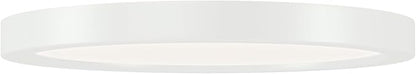 KICHLER Ara 9.02" Modern Minimal Round LED Flush Mount in White, for Damp Indoor Locations, Main Light Source, Integrated LED, Edge-Lit Technology, 1100 Lumens, Dimmable to 10%, 53009WH30