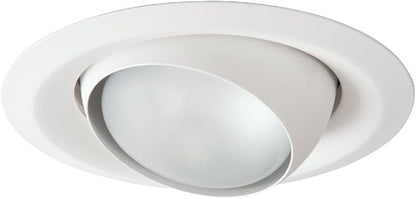HALO E26 Series 6 in. White Recessed Ceiling Light Fixture Trim with Adjustable Eyeball