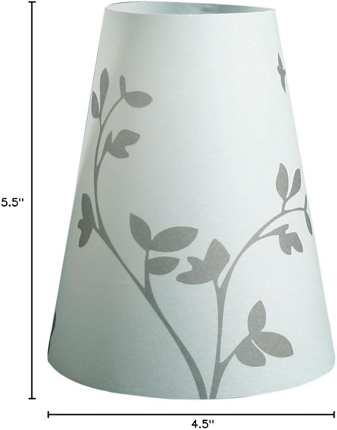 Royal Designs Vellum Tea Light Paper Wine Glass Lampshade, Flower Sprout Silhouette, Set of 20, Gray Sprout (TLS-1015-20)