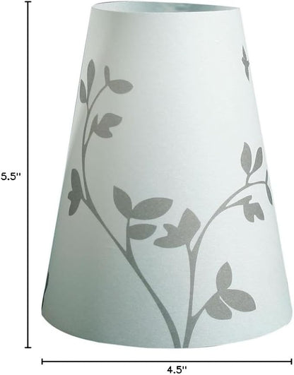 Royal Designs Vellum Tea Light Paper Wine Glass Lampshade, Flower Sprout Silhouette, Set of 20, Gray Sprout (TLS-1015-20)